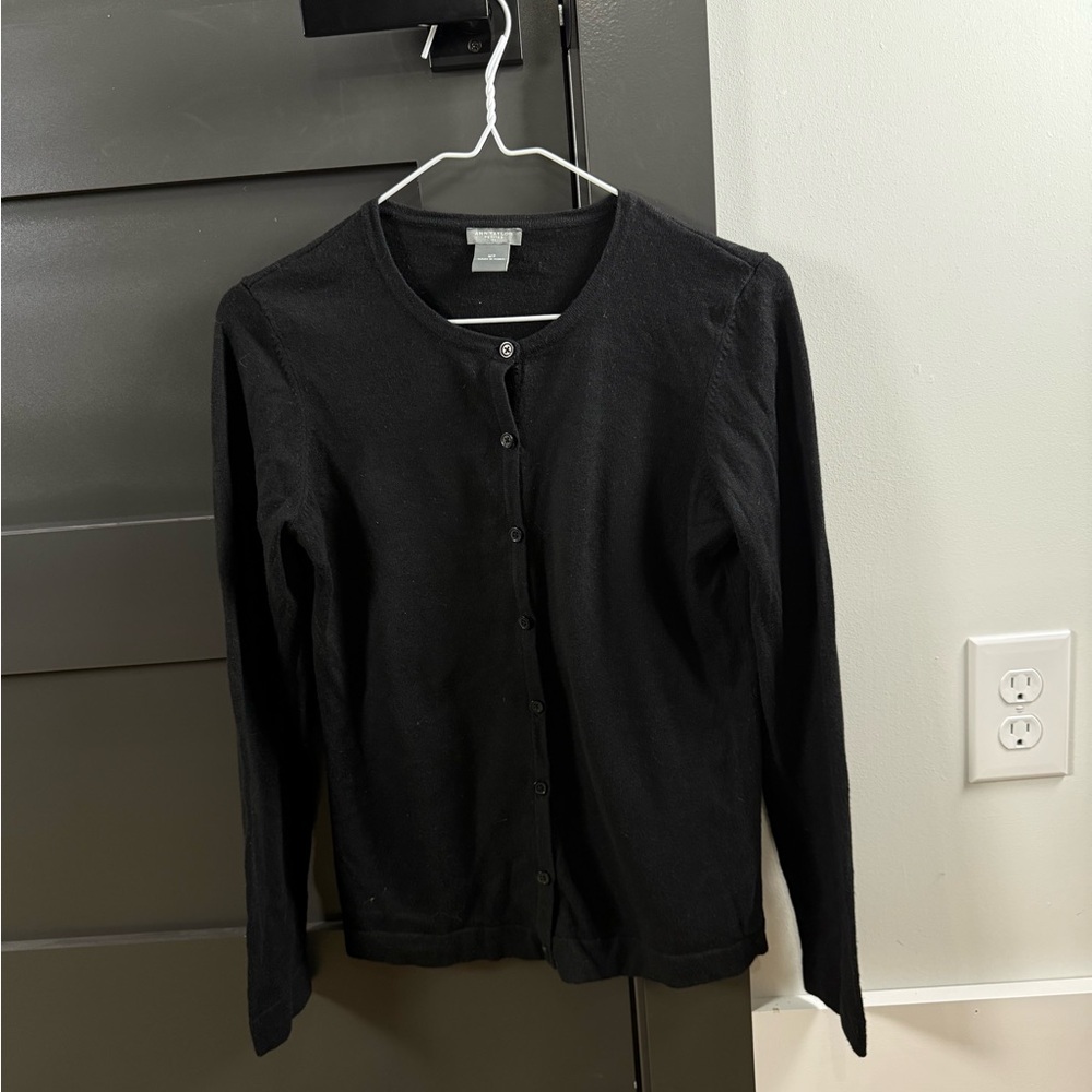 Ann Taylor Petite Black Button-Up Cardigan